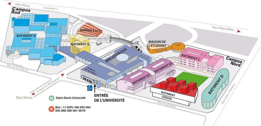Admission en L1 science politique 00_Paris8_plan_campus_2012