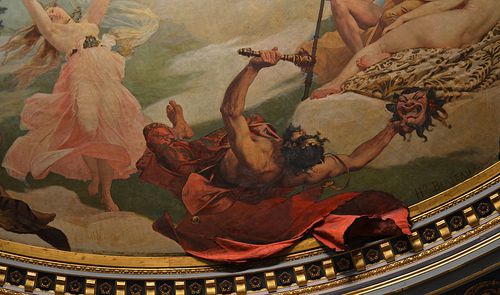 Momos, dieu du sarcasme et de la moquerie, peinture d'Hippolyte Berteaux, plafond de la salle du théâtre Graslin - Nantes